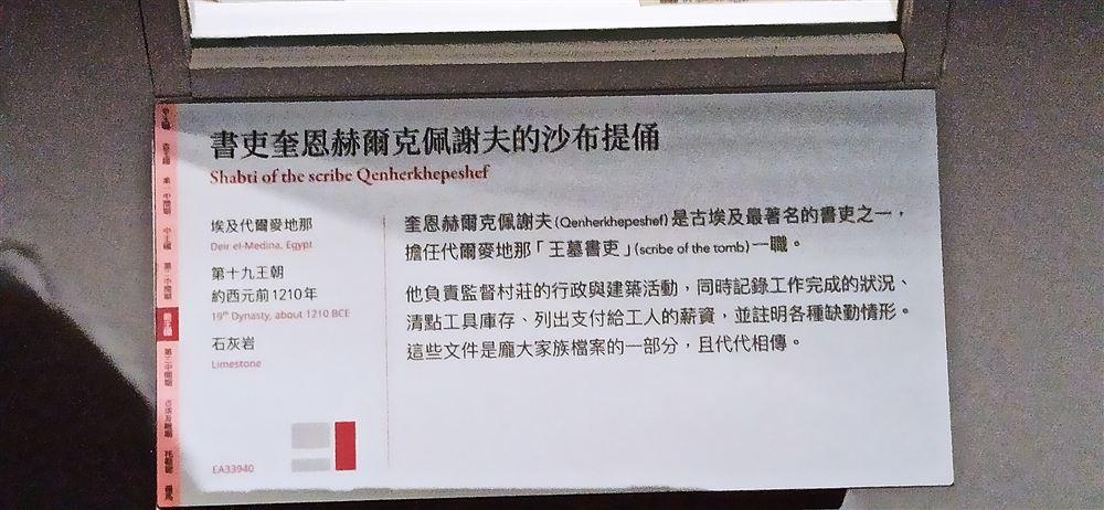 說明牌(代爾麥地那,第十九王朝,約西元前1210年,EA33940;「王墓書吏」負責監督村莊行政、記錄工作與薪資)。